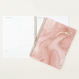 Rosa Marmor Gold Glitter Abstractes Muster Planer