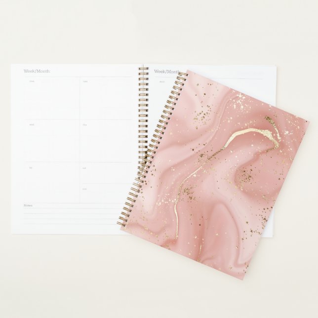 Rosa Marmor Gold Glitter Abstractes Muster Planer (Anzeige)