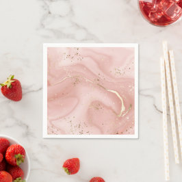 Rosa Marmor Gold Glitter Abstractes Muster Serviette