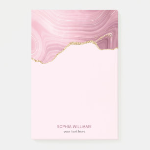 Rosa Marmor Gold Glitzer Post-it Klebezettel