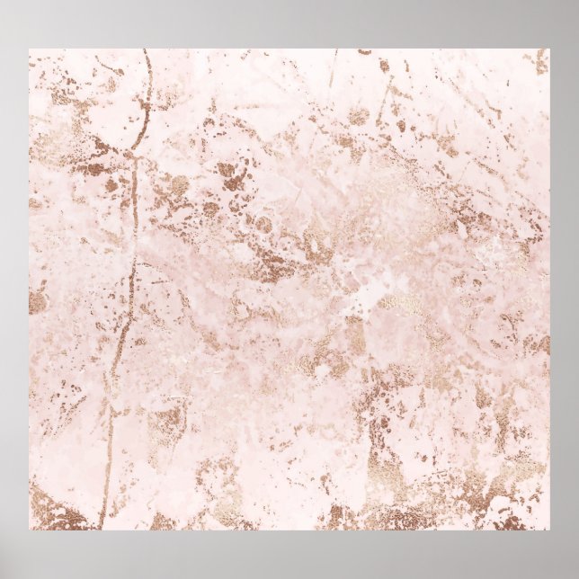 Rosa Marmor: goldener Hintergrund. Poster (Vorne)
