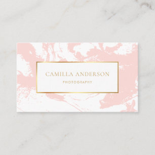 Rosa Marmor mit Imitate Gold Foil Business Card Visitenkarte