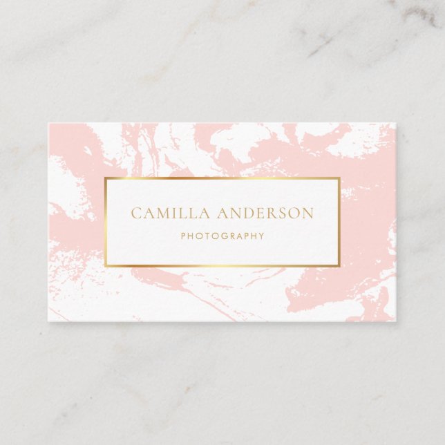 Rosa Marmor mit Imitate Gold Foil Business Card Visitenkarte (Vorderseite)