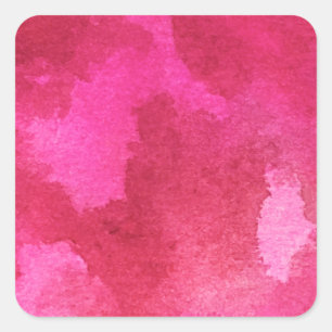 Rosa Marmor Muster Gradient Wasserfarbe Kunst Quadratischer Aufkleber
