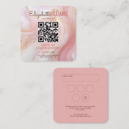 Rosa Marmor Schönheit Ästhetik QR Code Loyalität & Quadratische Visitenkarte