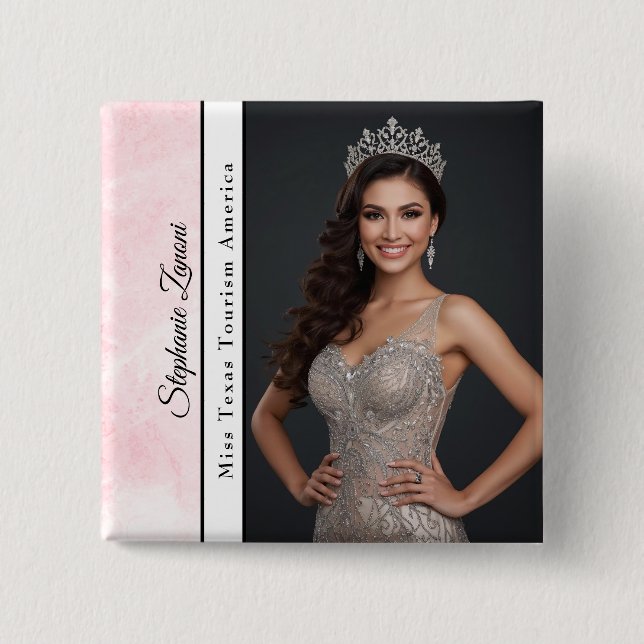 Rosa Marmor-Seitensash-Foto-Button-Anstecknadel Button (Vorderseite)