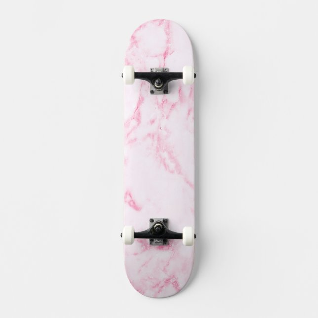 Rosa Marmor Skateboard (Vorderseite)