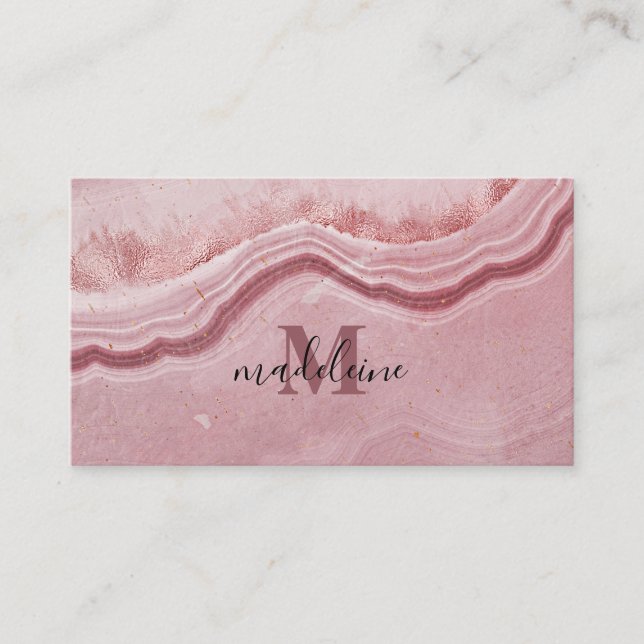 Rosa Marmor Textur Elegant Visitenkarte (Vorderseite)