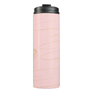 Rosa Marmor-Wärmebecher mit Roségold Thermosbecher