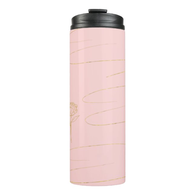Rosa Marmor-Wärmebecher mit Roségold Thermosbecher (Vorderseite)