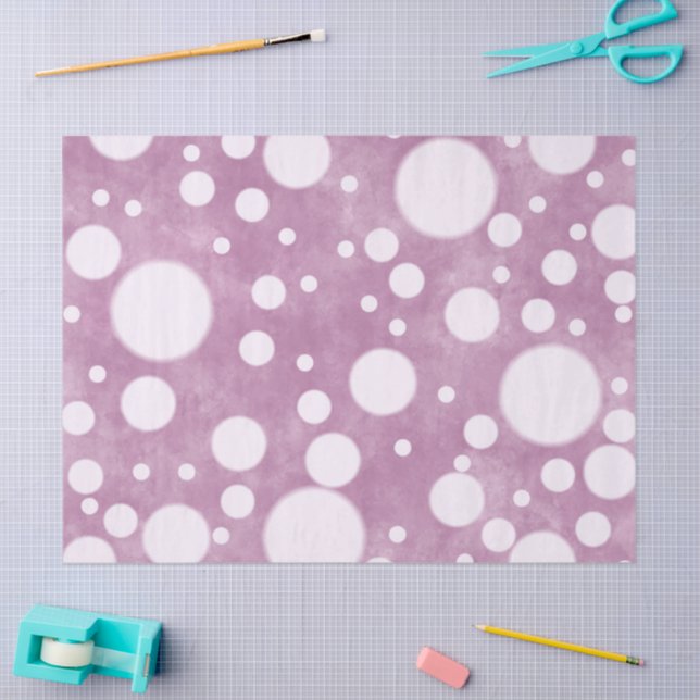 Rosa Marmor Weiße Polka Dots Muster Decoupage Seidenpapier (Basteln)