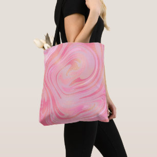 Rosa Marmor Wirbel & Gold Glitter Muster