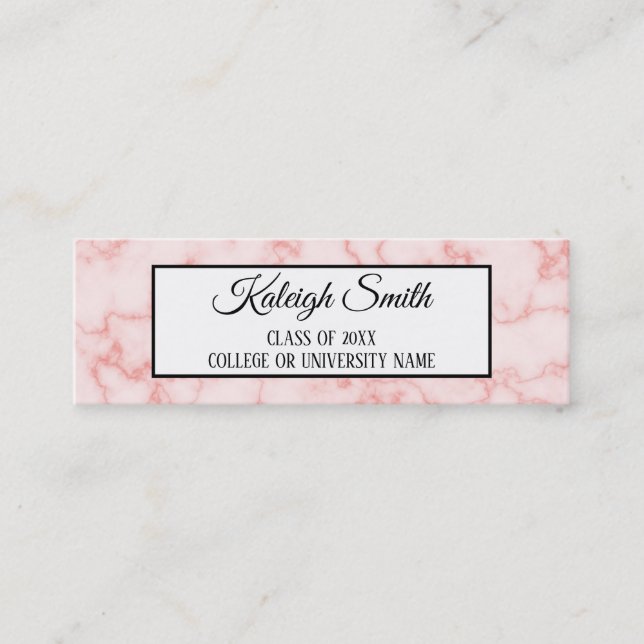 Rosa Marmorbäume Abschluss Namenskarte einfügen (Vorderseite)