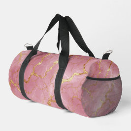 Rosa Marmorhintergrund mit goldenen Adern Duffle Bag