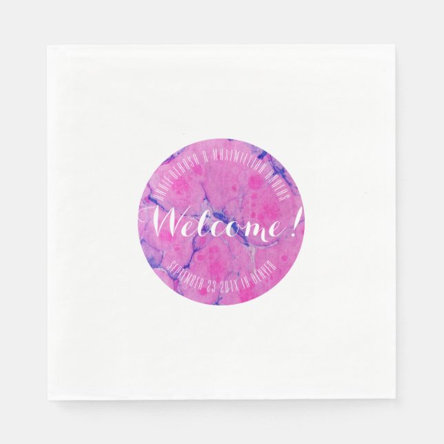 Rosa marmoriert serviette (Vorderseite)