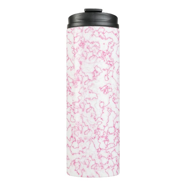 rosa Marmormuster Thermosbecher (Vorderseite)