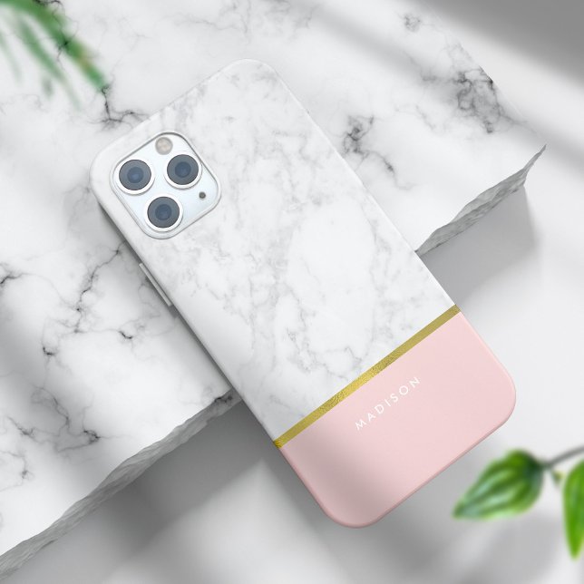 Rosa Marmormuster und Imitate Gold Foil Case-Mate iPhone Hülle (Von Creator hochgeladen)