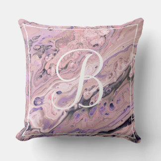 Rosa Marmorpflaster Monogram Kissen