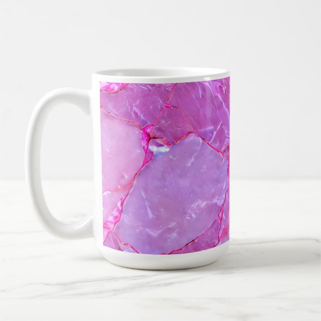 Rosa Marmorstruktur, Marmoreffekt Kaffeetasse (Links)