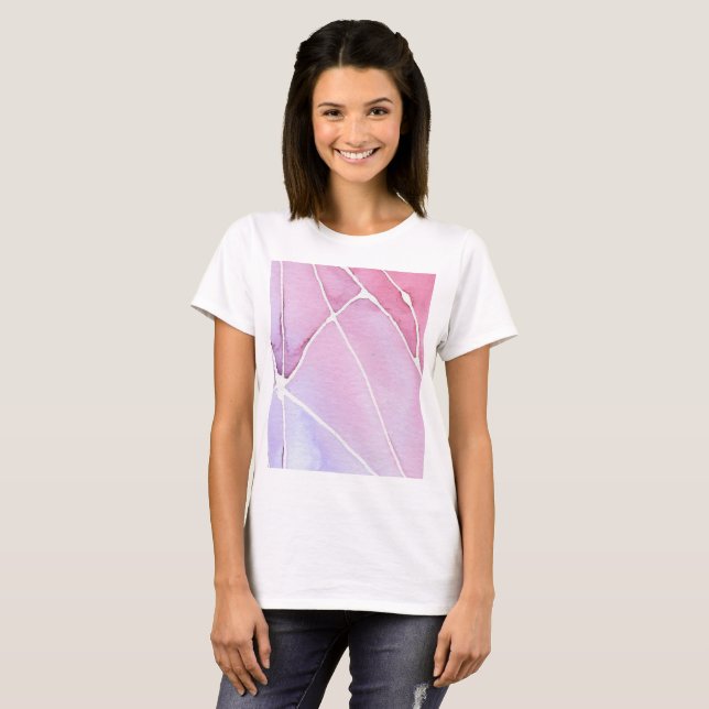 Rosa MarmorWasserfarbe-Bruch-Shirt T-Shirt (Vorne ganz)