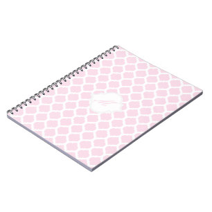 Rosa marokkanisches Muster mit Monogram-Notebook Notizblock