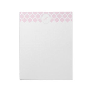 Rosa marokkanisches Muster mit Monogram Notepad Notizblock