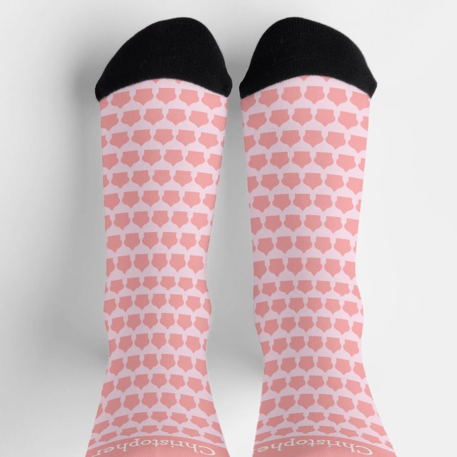 Rosa marokkanisches Musterdesign Socken (Oben)