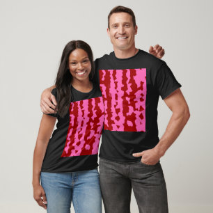 Rosa Marone Rote Unregelmäßige Abstrakte Gestaltun T-Shirt