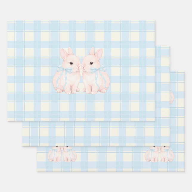 Rosa Marshmallow-Hasen-Ostern Geschenkpapier Set (Set)