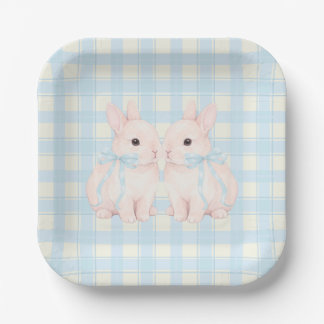 Rosa Marshmallow-Hasen-Ostern Pappteller