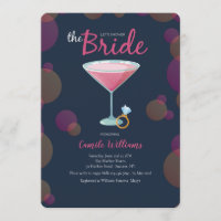 Rosa Martini-Brautparty-Einladung