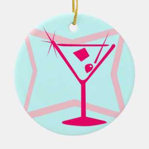 Rosa Martini-Verzierung Keramikornament