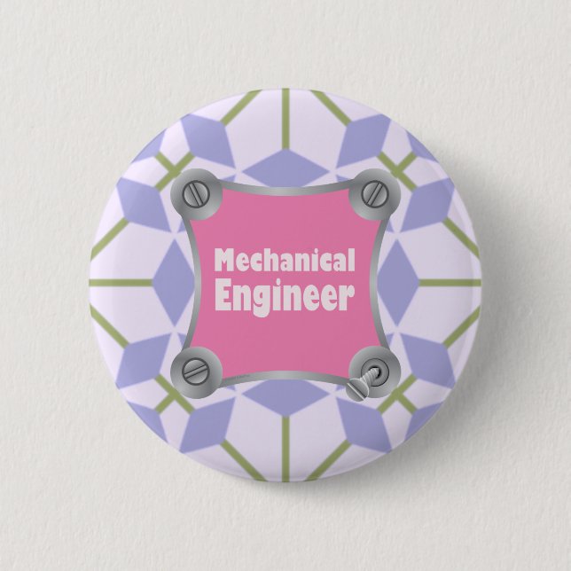 rosa Maschinenbauingenieur Button (Vorderseite)