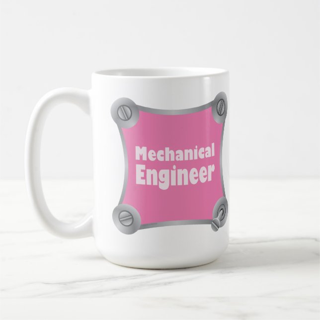 rosa Maschinenbauingenieur Kaffeetasse (Links)
