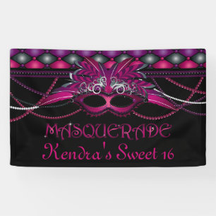 Rosa, Maskerade-Party Banner