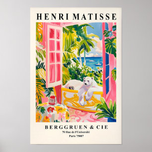Rosa Matisse-Druck, Eisbär in der Badewanne Kunst  Poster