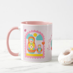 Rosa Matrjoschka Süße Russische Steckpuppe Tasse