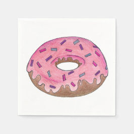 Rosa Mattierte Donut Doughnut mit Sprinklen Napkin Serviette