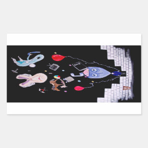 Rosa Mauer Rechteckiger Aufkleber