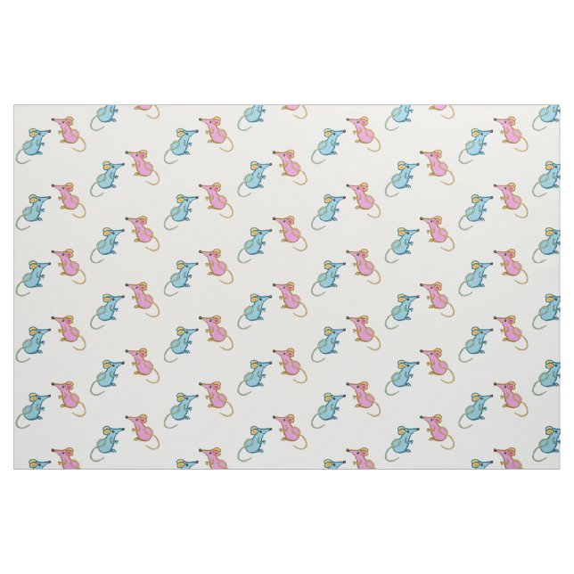 Rosa Maus, blaue Maus Stoff (Fat Quarter (45,7 x 55,9 cm))