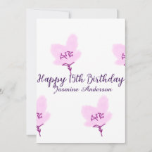 Rosa mauve Blumen 15. Geburtstag Quinceanera Name 
