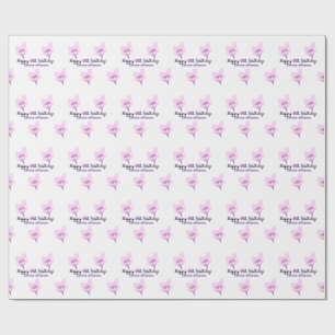 Rosa mauve Blumen 15. Geburtstag Quinceanera Name Geschenkpapier
