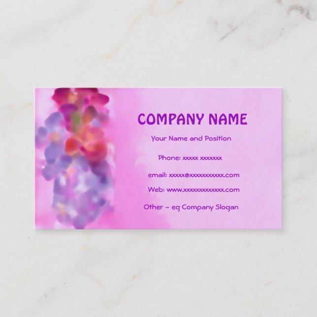Rosa, Mauve, Crimson Floral Business Card Visitenkarte (Vorderseite)