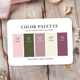 Rosa Mauve Elfenbein - Farbpalette Begleitkarte