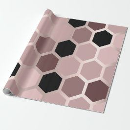 Rosa Mauve Rose Gold Geometry Honeycomb Hexagon Geschenkpapier