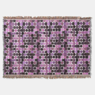 Rosa, Mauve und schwarze geometrische Rose Decke