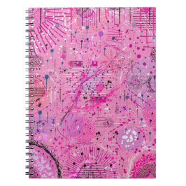 Rosa Maximalistischer Abstrakter: Himbeer-Sundae Notizblock