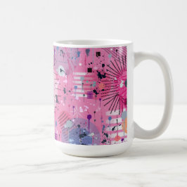 Rosa maximalistischer abstrakter Kunst Kaffeetasse