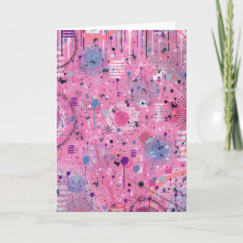Rosa maximalistischer abstrakter Kunst Karte