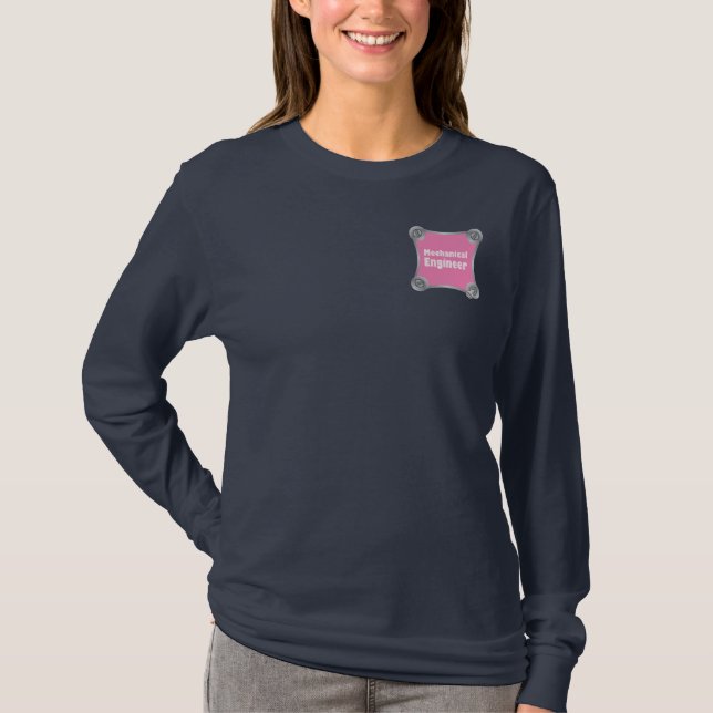 rosa Mechaniker Fastener T-Shirt (Vorderseite)
